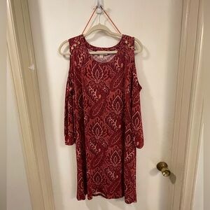 Michael Kors Burgundy/Dark Pink Paisley Dress